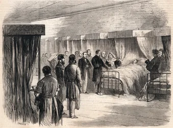 Hotel Dieu, París, Francia: Napoleón III visitando a los afectados por el cólera en 1865
